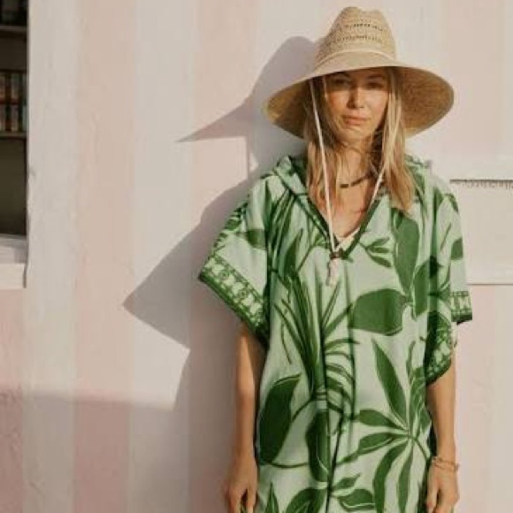 Tuckernuck Green Palm Terry Swim Coverup M/L NEW WITH TAGS NWT